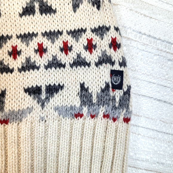 Chaps Mens NWT Knit Sweater XL Cotton Wool Blend Fair Isle Winter Snowflakes - Picture 11 of 14